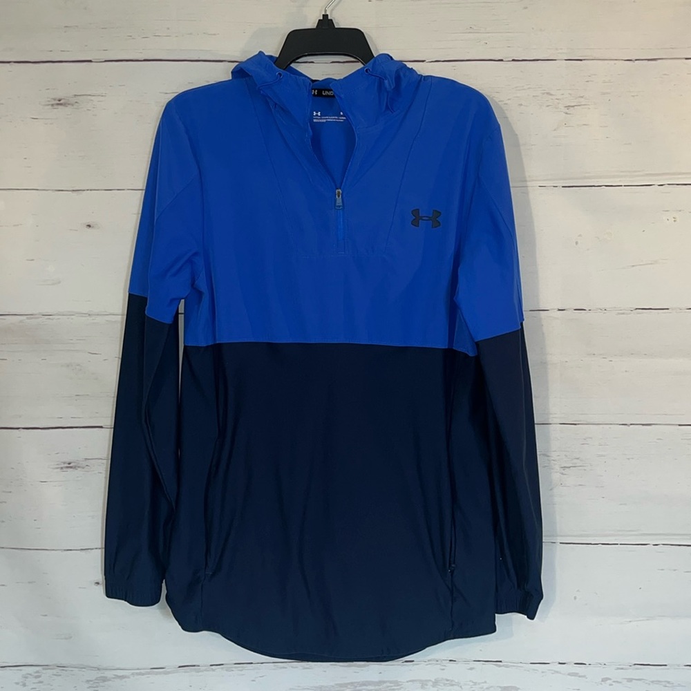 Blue Under Armour Lightweight Pullover Jacket Sz SM